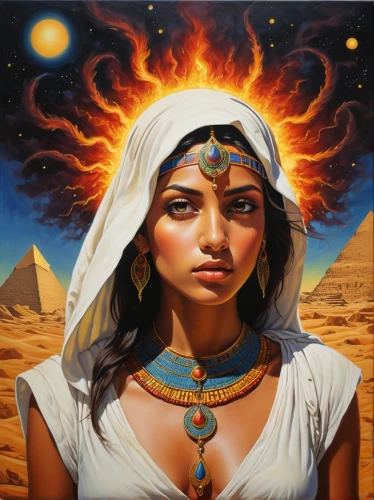 ancient egyptian girl,shamanic,priestess,warrior woman,shamanism,pharaonic,sacred art,egyptian,ancient egypt,cleopatra,ancient egyptian,third eye,mystical portrait of a girl,fantasy art,oil painting on canvas,the american indian,american indian,mysticism,sorceress,egypt,Illustration,Vector,Vector 15