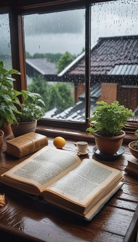 rain on window,rainy day,ryokan,bowl of fruit in rain,window sill,window view,rainy season,windowsill,tea zen,wooden windows,longjing tea,junshan yinzhen,tea ceremony,moc chau tea doi,japanese-style room,view from window,rainy,sayama tea,baihao yinzhen,pu'er tea,Photography,General,Realistic