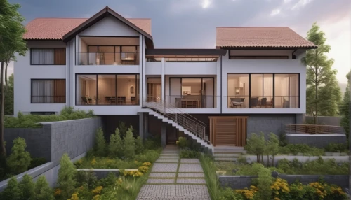 modern house,3d rendering,two story house,garden elevation,house drawing,floorplan home,residential house,danish house,seminyak,wooden house,frame house,model house,core renovation,render,residence,build by mirza golam pir,house floorplan,house shape,smart home,house painting,Photography,General,Realistic