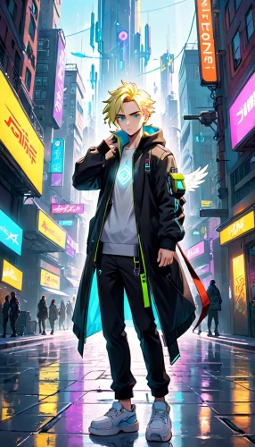 boruto,cyberpunk,city youth,tokyo city,tokyo,cg artwork,hk,metropolis,anime 3d,kid hero,shinjuku,world digital painting,anime cartoon,2d,kyi-leo,anime boy,time square,colorful city,would a background,kids illustration,Anime,Anime,Cartoon