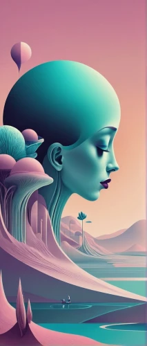 futuristic landscape,alien planet,mushroom landscape,art deco woman,mermaid vectors,nautilus,meridians,alien world,surrealism,girl with a dolphin,surrealistic,extraterrestrial life,mermaid background,psychedelic art,sci fiction illustration,world digital painting,extraterrestrial,mushroom island,planet alien sky,dune sea,Illustration,Realistic Fantasy,Realistic Fantasy 40