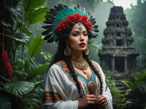 indonesian women,peruvian women,balinese,headdress,pachamama,aztec,polynesian girl,vietnamese woman,asian costume,indian headdress,indonesia,ubud,shamanism,shamanic,ancient costume,maya civilization,ancient people,indigenous culture,indonesian,shaman,Conceptual Art,Daily,Daily 23