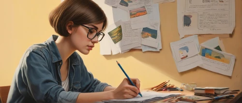 girl studying,girl drawing,illustrator,sci fiction illustration,study,pencil frame,children drawing,drawing course,girl at the computer,kids illustration,colored pencil background,world digital painting,the girl studies press,color pencils,tutor,writing or drawing device,correspondence courses,animator,writer,writing-book,Art,Artistic Painting,Artistic Painting 30