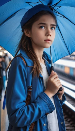 little girl with umbrella,the girl at the station,raincoat,umbrella,asian umbrella,little girl in wind,girl wearing hat,japanese umbrella,man with umbrella,overhead umbrella,walking in the rain,protection from rain,aerial view umbrella,umbrellas,japanese umbrellas,rain protection,young model istanbul,blue rain,photographing children,blue rose near rail,Photography,General,Realistic