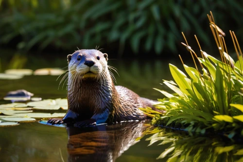 north american river otter,coypu,nutria,otter,aquatic mammal,steller sea lion,otters,sea otter,giant otter,california sea lion,nutria-young,polecat,american mink,mustelidae,beaver,beavers,zoo planckendael,perched on a log,muskrat,platypus,Illustration,Vector,Vector 11