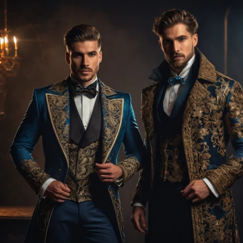 suit of spades,men's wear,wedding suit,frock coat,imperial coat,men's suit,formal wear,matador,bridegroom,men clothes,aristocrat,grooms,napoleon iii style,dark blue and gold,cravat,barberini,man's fashion,male model,baroque,gentleman icons,Photography,General,Fantasy