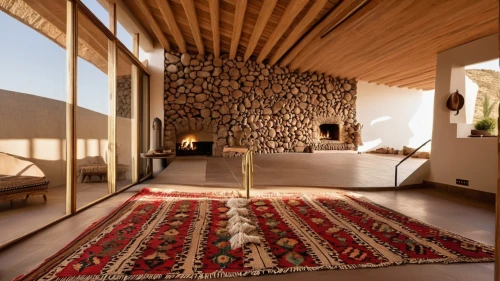 moroccan pattern,rug,eco hotel,dunes house,morocco,fire place,stone floor,persian architecture,boutique hotel,iranian architecture,contemporary decor,home interior,fireplace,fireplaces,chalet,timber house,cabana,persian norooz,modern decor,beautiful home,Photography,General,Realistic