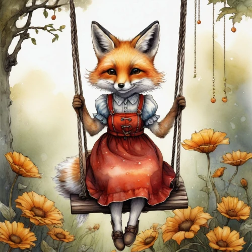 garden-fox tail,little fox,child fox,cute fox,adorable fox,red fox,kitsune,foxes,autumn theme,redfox,autumn background,autumn cupcake,fox,a fox,autumn idyll,hanbok,autumn icon,autumn day,in the autumn,fox and hare,Illustration,Abstract Fantasy,Abstract Fantasy 01