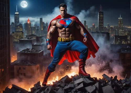 superman,superhero background,super man,super hero,red super hero,comic hero,digital compositing,superhero,superhero comic,big hero,comicbook,super power,comic book,super dad,social,caped,marvel comics,super,comic books,muscle man,Illustration,Realistic Fantasy,Realistic Fantasy 24