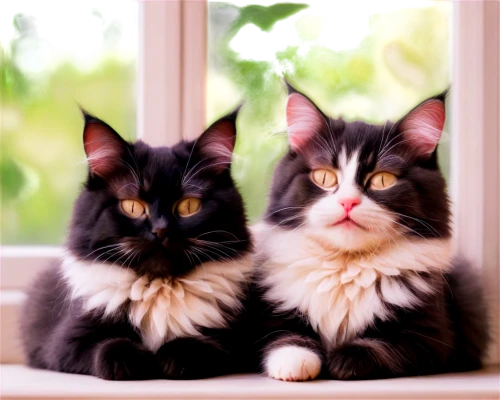 two cats,domestic long-haired cat,norwegian forest cat,two beauties,kittens,felines,british longhair cat,cats angora,cat family,baby cats,cat lovers,vintage cats,pet black,cute animals,maincoon,cat image,cute cat,cats,twins,small to medium-sized cats,Art,Classical Oil Painting,Classical Oil Painting 18