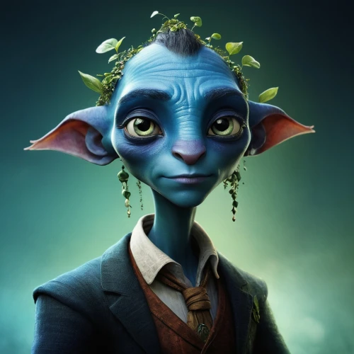 lokportrait,avatar,fantasy portrait,violet head elf,male elf,ori-pei,goblin,aladha,male character,miguel of coco,leonardo,aladin,anthropomorphized animals,fairy tale character,disney character,kobold,indigo,main character,cgi,elf,Illustration,Abstract Fantasy,Abstract Fantasy 01