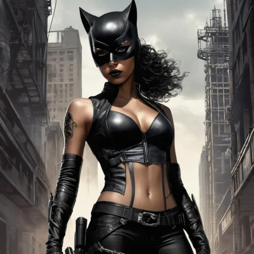 catwoman,black cat,huntress,super heroine,bat,alley cat,crime fighting,femme fatale,fantasy woman,birds of prey-night,she-cat,feline,feline look,halloween black cat,kat,digital compositing,black widow,hard woman,birds of prey,evil woman,Conceptual Art,Fantasy,Fantasy 33