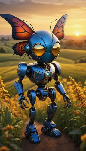 skylander giants,blue wooden bee,bumblebee,skylanders,blue-winged wasteland insect,drone bee,bumblebee fly,minibot,kryptarum-the bumble bee,wind-up toy,bumble-bee,topspin,elephant beetle,giant bumblebee hover fly,griffon bruxellois,dusk background,bumblebees,skyflower,mecha,bluebonnet,Illustration,Abstract Fantasy,Abstract Fantasy 06