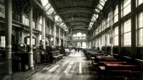 ellis island,old stock exchange,old library,empty interior,empty hall,workhouse,reading room,asylum,dormitory,trinity college,lecture hall,factory hall,train depot,french train station,train station passage,the victorian era,dandelion hall,hall,abandoned train station,wade rooms