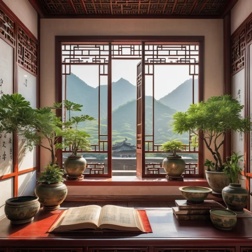 yunnan,chinese architecture,asian architecture,hall of supreme harmony,junshan yinzhen,feng shui,wooden windows,japanese-style room,chinese temple,oriental painting,tea zen,chinese art,roof landscape,buddhist temple,chinese screen,terraced,window view,chinese background,bamboo plants,zen
