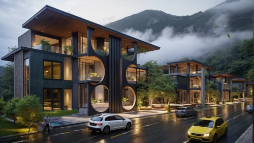 house in mountains,house in the mountains,eco hotel,danyang eight scenic,eco-construction,luxury property,chalet,apartment complex,luxury hotel,tigers nest,apartment building,residential,building valley,modern architecture,hanging houses,residential house,cube stilt houses,luxury real estate,boutique hotel,mountain huts