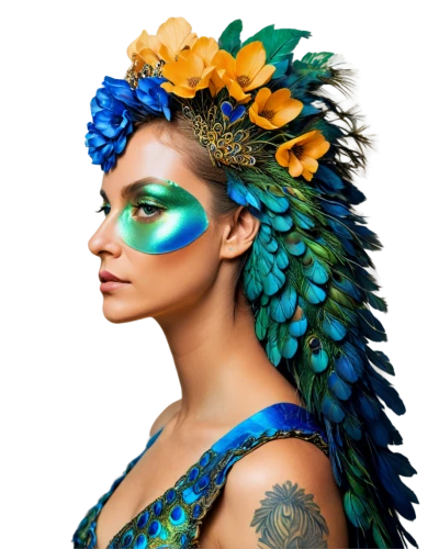 feather headdress,fairy peacock,peacock,peacock feathers,headdress,blue peacock,peacock feather,color feathers,bird of paradise,polynesian girl,polynesian,indian headdress,peacock eye,parrot feathers,feather jewelry,body painting,bodypainting,male peacock,flower bird of paradise,brazil carnival,Photography,Artistic Photography,Artistic Photography 08