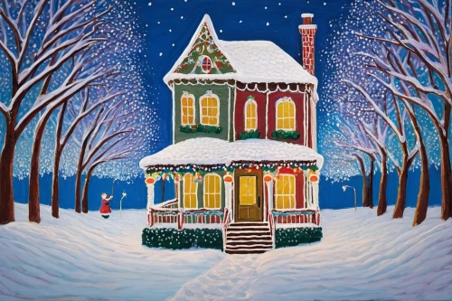 winter house,christmas landscape,christmas house,the gingerbread house,gingerbread house,snow scene,carol colman,gingerbread houses,winter village,heather winter,little house,cottage,house painting,home landscape,snow house,houses clipart,sugar house,christmas scene,christmas snowy background,woman house,Art,Artistic Painting,Artistic Painting 09