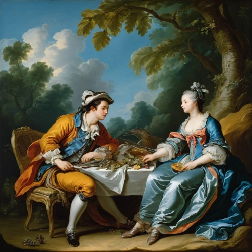 young couple,woman holding pie,courtship,man and wife,rococo,bougereau,as a couple,romantic scene,partiture,woman eating apple,dancing couple,woman drinking coffee,tea service,woman playing,romantic portrait,bellini,couple - relationship,chess game,couple,apéritif,Art,Classical Oil Painting,Classical Oil Painting 36