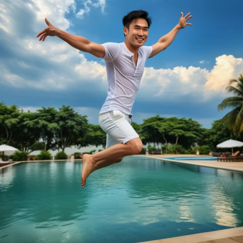 jumping into the pool,leap for joy,flying island,jumping off,jumping,leaping,jump river,jump,leap,trampoline,leap of faith,axel jump,travel insurance,free living,i'm flying,believe can fly,hyperhidrosis,the man floating around,flying,jumping jack,Photography,General,Realistic