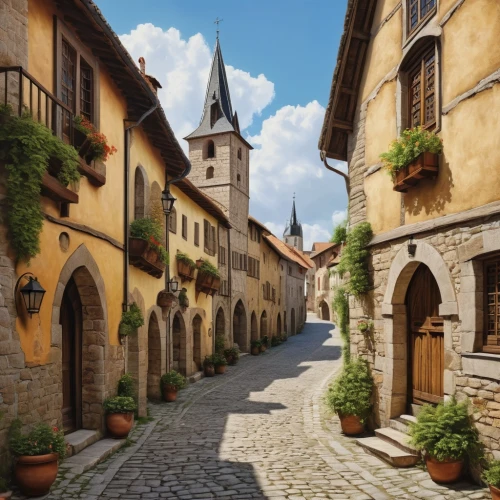 medieval street,medieval town,the cobbled streets,volterra,rothenburg,medieval architecture,narrow street,bamberg,tuscan,the old town,old town,cobblestone,historic old town,transylvania,old city,sibiu,spa town,knight village,alsace,montepulciano,Photography,General,Realistic