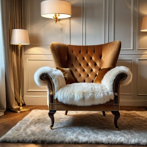 wing chair,chaise longue,chaise lounge,settee,armchair,danish furniture,upholstery,antique furniture,antler velvet,casa fuster hotel,soft furniture,sitting room,chaise,boutique hotel,search interior solutions,cognac,seating furniture,floor lamp,interior decor,scandinavian style,Photography,General,Realistic