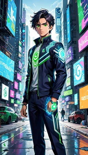 yukio,patrol,hong,tracer,hero academy,nico,cyberpunk,sakana,cg artwork,green lantern,cyber glasses,electric scooter,riddler,guilinggao,hk,cyber,pedestrian,jin deui,jacket,engineer,Anime,Anime,General