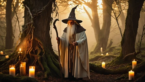 gandalf,the wizard,the witch,wizard,pilgrim,druids,pilgrimage,archimandrite,druid,paganism,monk,the mystical path,holy forest,magus,light bearer,celebration of witches,the abbot of olib,offering,mage,witch's hat,Illustration,Children,Children 04