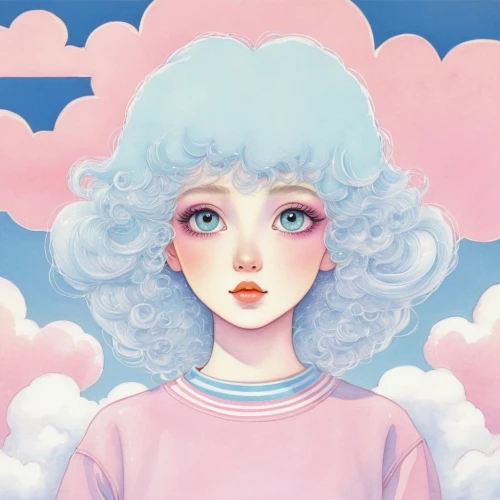 cotton candy,cumulus,soft pastel,cumulus cloud,little clouds,cumulus nimbus,clouds - sky,clouds,pastel colors,cloud mushroom,cumulus clouds,partly cloudy,pastels,sky rose,cloud,cloudy,sky,white cloud,cloudy day,cloud play,Illustration,Retro,Retro 07