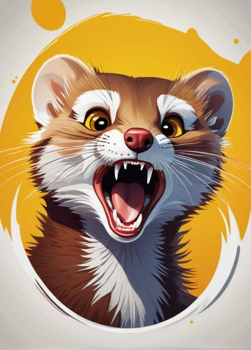mustelid,rodentia icons,rocket raccoon,lab mouse icon,polecat,conker,raccoon,ferret,weasel,dormouse,red panda,twitch icon,mustelidae,vector illustration,cat vector,opossum,long tailed weasel,possum,black-footed ferret,marten,Illustration,Black and White,Black and White 16