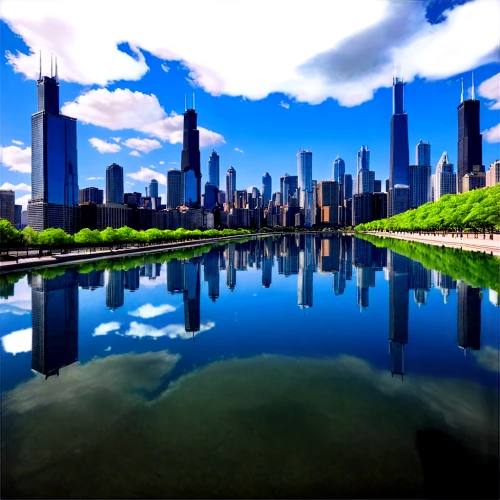 chicago skyline,chicago,sears tower,chi,illinois,willis tower,lake shore,birds of chicago,buckingham fountain,chicago night,lake park,detroit,reflecting pool,pano,navy pier,lakeshore,city skyline,great lakes,financial district,chicago theatre,Art,Classical Oil Painting,Classical Oil Painting 35