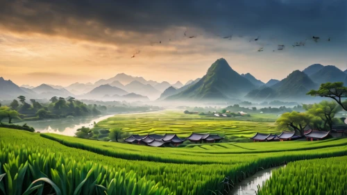 rice fields,ricefield,rice paddies,landscape background,the rice field,vietnam,rice field,fantasy landscape,rice terrace,mountainous landscape,karst landscape,green landscape,guilin,world digital painting,paddy field,mountain landscape,beautiful landscape,rural landscape,viet nam,guizhou,Photography,General,Commercial