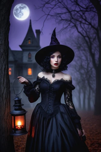 gothic woman,witch house,halloween witch,celebration of witches,gothic dress,witch,gothic fashion,witch hat,witch's hat,gothic portrait,gothic style,witches,the witch,witch's house,witch broom,witches hat,halloween scene,witches' hats,fantasy picture,halloween and horror,Illustration,Realistic Fantasy,Realistic Fantasy 07
