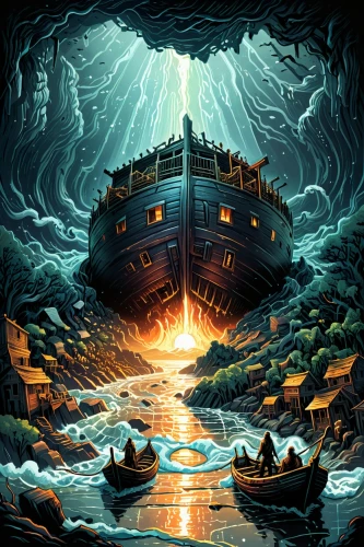 shipwreck,sea fantasy,ghost ship,rotten boat,the ship,the wreck of the ship,old ship,ship of the line,ship releases,galleon ship,phoenix boat,ship wreck,tour to the sirens,boat landscape,the vessel,house of the sea,ship travel,jon boat,the ark,sci fiction illustration,Illustration,Realistic Fantasy,Realistic Fantasy 25