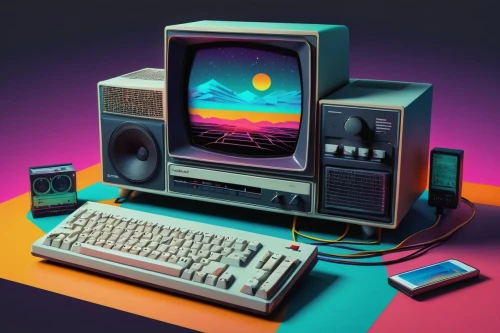 computer icon,computer graphics,cyclocomputer,computer art,computer,desktop computer,retro technology,80's design,personal computer,1980s,computer system,80s,abstract retro,retro background,retro,atari,retro styled,macintosh,computer game,c64,Illustration,Japanese style,Japanese Style 13