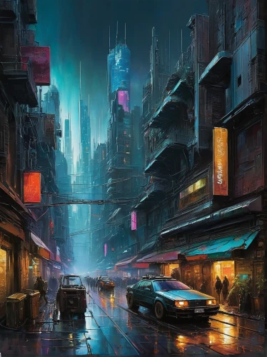shanghai,kowloon,kowloon city,hong kong,cyberpunk,cityscape,city scape,world digital painting,futuristic landscape,hanoi,chongqing,china town,taipei,colorful city,harbour city,chinatown,fantasy city,hk,night scene,city at night,Conceptual Art,Oil color,Oil Color 06