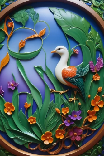 an ornamental bird,ornamental bird,arabic background,ornamental duck,heart and flourishes,dove of peace,shanghai disney,decorative plate,floral and bird frame,decoration bird,bird painting,art nouveau design,decorative art,oriental painting,constellation swan,water lily plate,flower and bird illustration,art nouveau,glass painting,fairy tale icons,Photography,General,Realistic