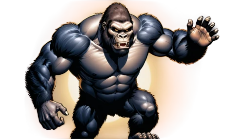 silverback,gorilla,wolfman,ape,kong,werewolf,werewolves,king kong,cougnou,chimp,chimpanzee,baboon,mandrill,gorilla soldier,primate,mammalian,brute,great apes,mumiy troll,macaque,Illustration,American Style,American Style 13