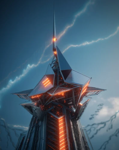 electric tower,cellular tower,steel tower,spire,communications tower,observation tower,watchtower,space needle,fire tower,lookout tower,beacon,the needle,russian pyramid,radio tower,skyscraper,transmission tower,bird tower,antenna tower,the skyscraper,tower,Photography,General,Sci-Fi