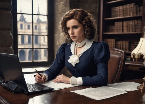 barrister,secretary,the victorian era,downton abbey,librarian,bookkeeper,busy lizzie,business woman,female doctor,attorney,civil servant,telephone operator,switchboard operator,lawyer,businesswoman,receptionist,british actress,girl at the computer,victorian style,suffragette,Conceptual Art,Fantasy,Fantasy 33