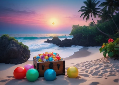 easter background,beach furniture,dream beach,colored eggs,easter theme,colorful balloons,delight island,easter sunrise,water balloons,beach bar,tropical beach,colorful eggs,luau,easter celebration,treasure chest,3d background,easter eggs,easter-colors,paradise beach,candy eggs,Illustration,Japanese style,Japanese Style 10