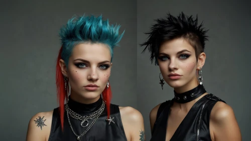 mohawk hairstyle,punk design,punk,mohawk,streampunk,photoshop manipulation,artificial hair integrations,rockabilly style,image manipulation,blue hair,vamps,trend color,birds of prey-night,pompadour,image editing,red and blue,fusion photography,photo manipulation,hairstyles,avatars