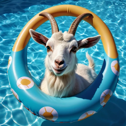 summer floatation,anglo-nubian goat,domestic goat,goatflower,capricorn,baby float,inflatable pool,ruminants,swim ring,ruminant,passenger gazelle,ram,jumping into the pool,soundcloud icon,keep cool,to swim,summer clip art,blogger icon,shoun the sheep,pool water