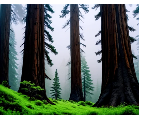 redwoods,coniferous forest,fir forest,temperate coniferous forest,foggy forest,redwood,forests,redwood tree,tropical and subtropical coniferous forests,old-growth forest,spruce forest,forest background,sugar pine,conifers,trees,big trees,pine trees,spruce-fir forest,evergreen trees,fir trees,Art,Classical Oil Painting,Classical Oil Painting 19