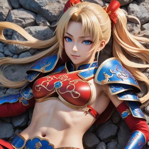 kotobukiya,3d figure,game figure,female warrior,sanya,figurine,abs,elza,christmas figure,kos,saber,doll figure,nero,female doll,navel,fantasy woman,warrior pose,dragon li,fantasy warrior,erika