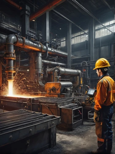 steelworker,metallurgy,steel mill,foundry,industry 4,manufacturing,smelting,heavy water factory,molten metal,industries,steel construction,machine tool,manufactures,factories,combined heat and power plant,manufacture,industrial security,wage operating,industrial plant,gas welder,Illustration,Realistic Fantasy,Realistic Fantasy 17
