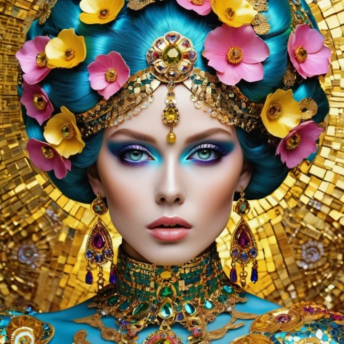 cleopatra,golden mask,gold jewelry,the carnival of venice,orientalism,venetian mask,oriental princess,gold mask,jeweled,golden crown,adornments,russian doll,masquerade,headdress,gold crown,tilda,drusy,fantasy portrait,priestess,gold ornaments,Photography,General,Realistic