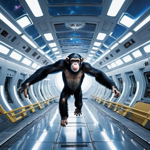 zero gravity,space walk,space tourism,primate,gibbon 5,monkey,spider monkey,the monkey,gravity,spacewalk,chimp,skydiver,chimpanzee,primates,great apes,cosmonaut,monkeys,kong,airplane passenger,lost in space