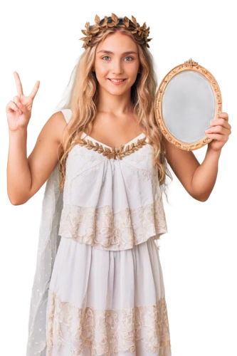 laurel wreath,flower crown of christ,makeup mirror,girl in a wreath,woman holding pie,parabolic mirror,paganism,tambourine,hoopskirt,costume accessory,bridal clothing,ancient costume,holy communion,the angel with the veronica veil,decorative plate,wreaths,girl with cereal bowl,jessamine,headpiece,art deco wreaths,Art,Classical Oil Painting,Classical Oil Painting 19