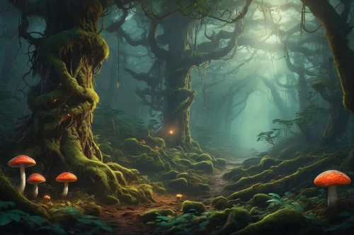 mushroom landscape,forest mushrooms,fairy forest,forest mushroom,elven forest,mushroom island,forest floor,fairytale forest,enchanted forest,toadstools,mushrooms,forest background,forest landscape,fairy village,tree mushroom,fungal science,cartoon forest,forest glade,haunted forest,forest of dreams,Conceptual Art,Daily,Daily 24